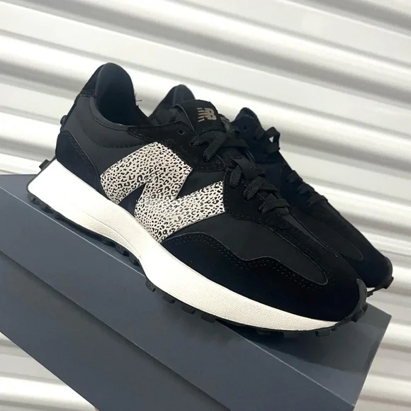 New Balance 327 Animal Print Logo Casual Women Sneakers Black Leopard various sz - Picture 7 of 11